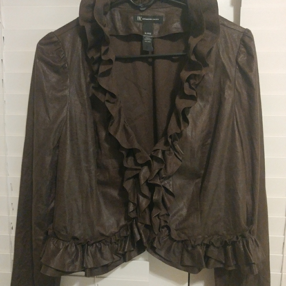 INC ruffle collar blazer